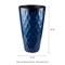 23.75"H Set of 4 Oversized Wavy Texture Cobalt Blue Tall Plastic Planter